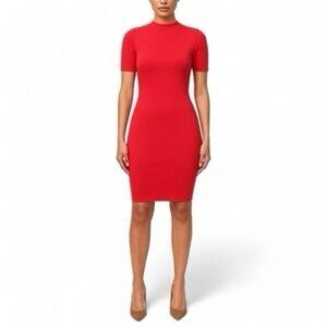 Naked Wardrobe Mock Neck Mini Dress